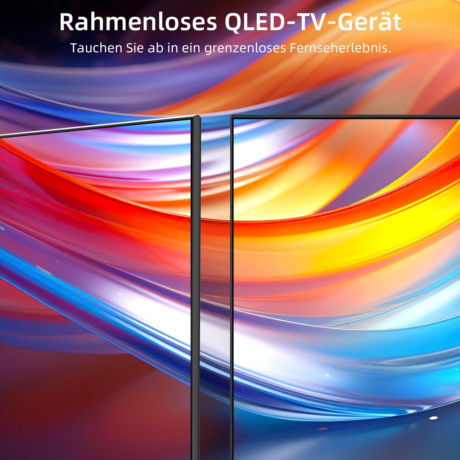 CHiQ U55QH7C QLED-Fernseher (139,00 cm/55 Zoll, 4K Ultra HD, Smart-TV, Android TV, WCG,Rahmlos design, Google Assistant)