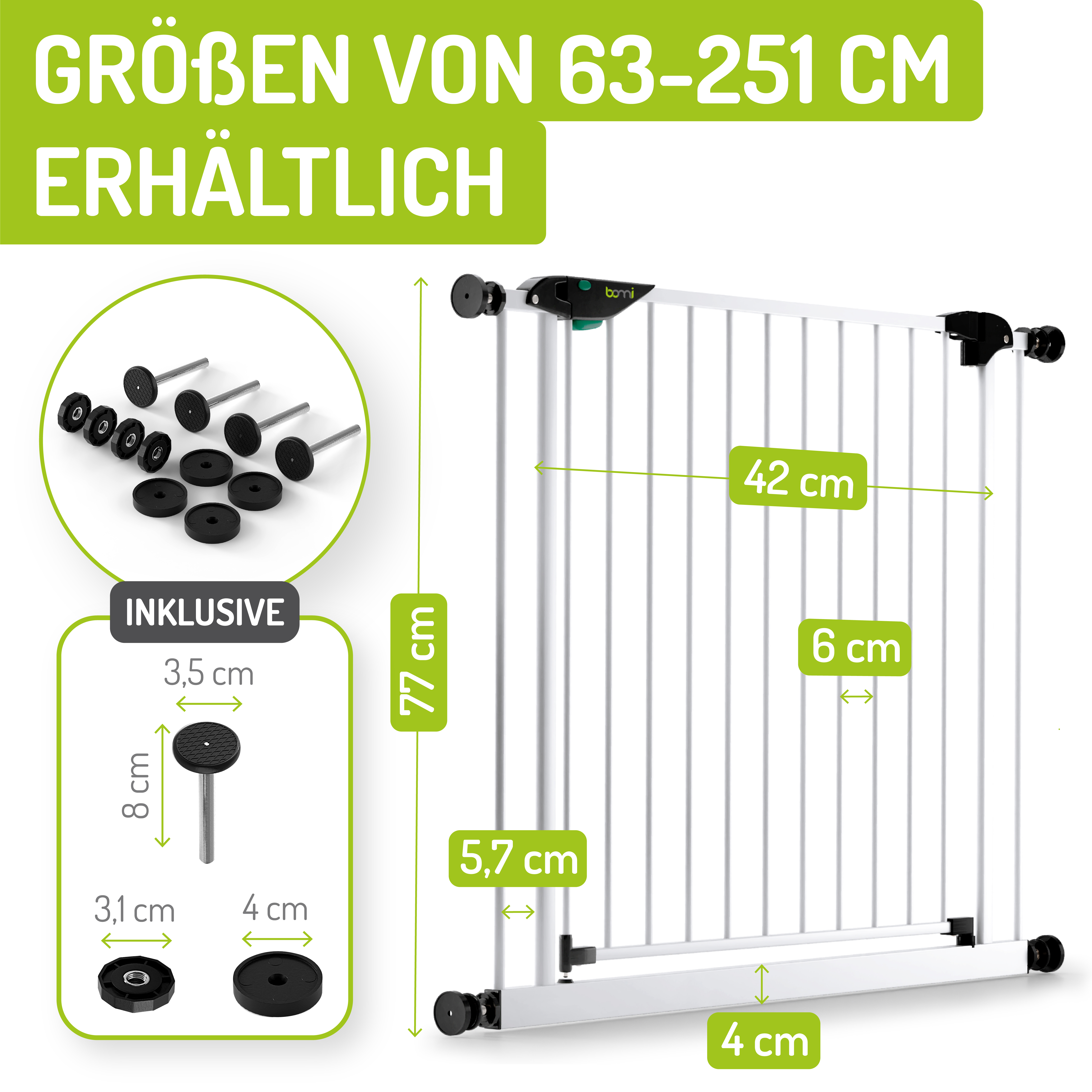 bomi Türschutzgitter & Hundeklappen bomi Türschutzgitter Mira 63-111 cm XS