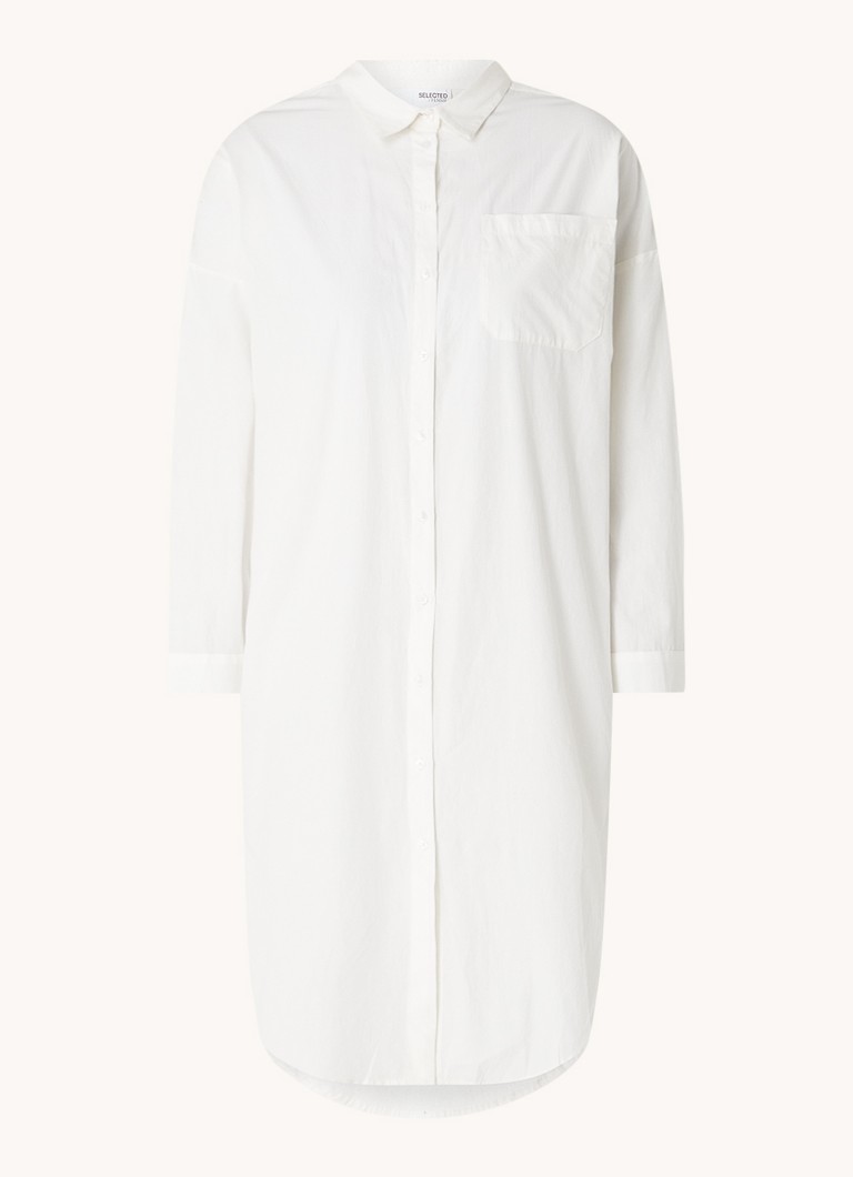 Selected Femme Holly midi blouse dress made of organic cotton