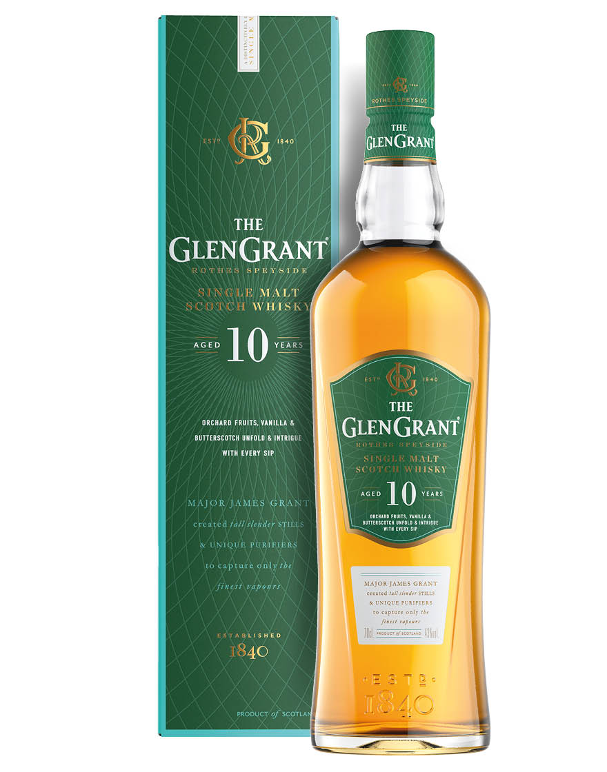 Speyside Single Malt Scotch Whisky Aged 10 Years Glen Grant 0,7 ℓ, En Étui