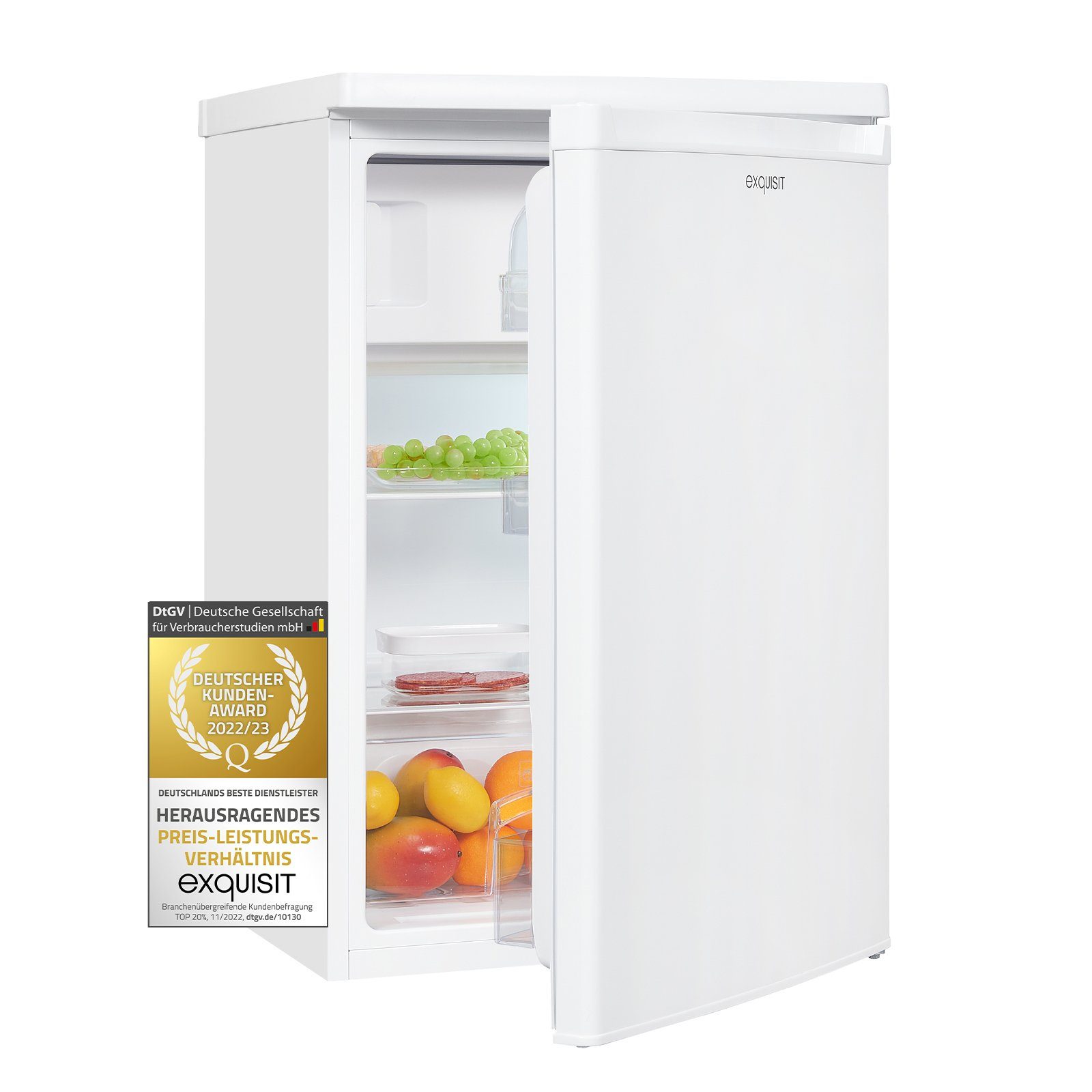 exquisit Kühlschrank KS516-4-E-040E, 85.5 cm hoch, 55 cm breit, 4* Gefrierfach, Butterfach, Türanschlag wechselbar