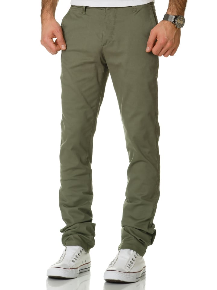 Amaci&Sons Slim Fit Chino mit Stretch WASHINGTON in Olive günstig kaufen