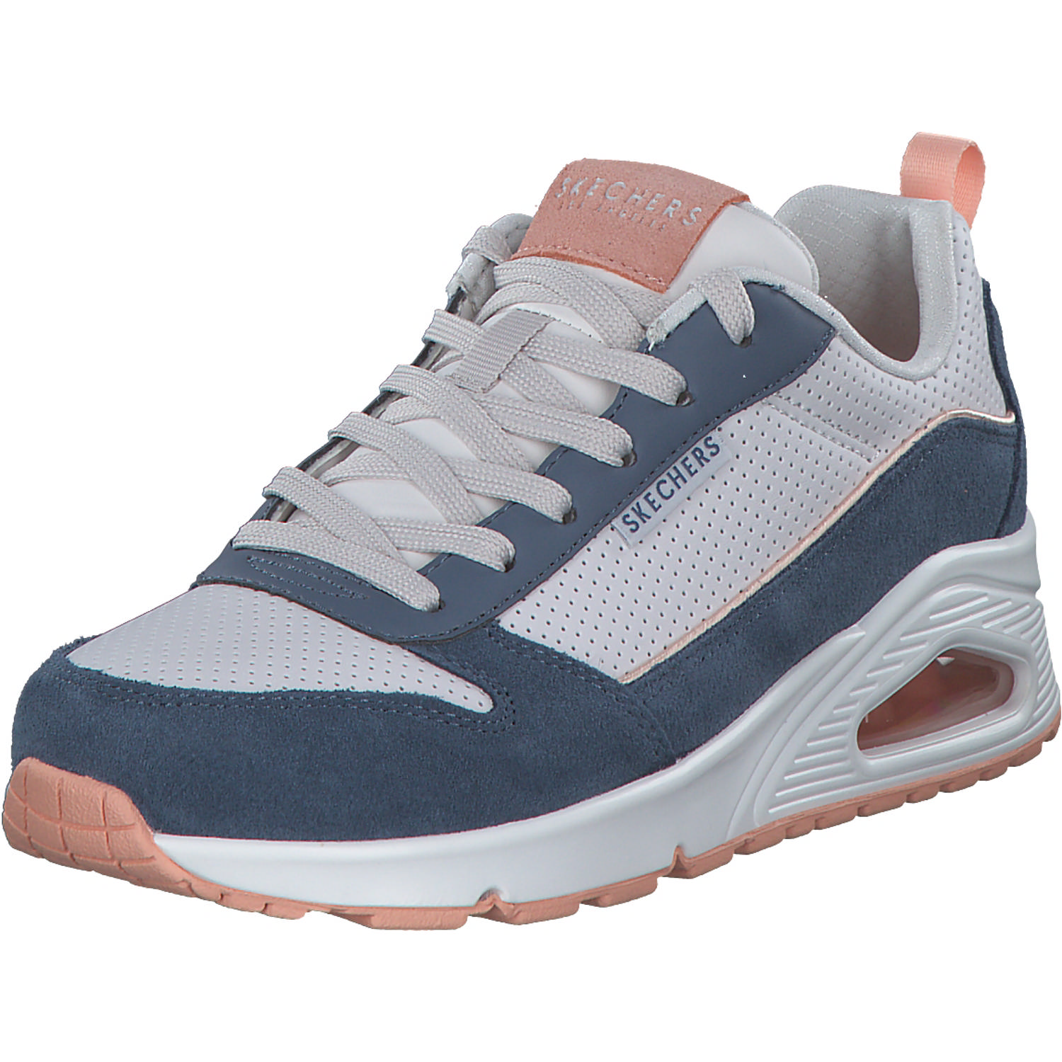 Skechers 177105, Schnürschuhe, Damen, Print Weiß Blau