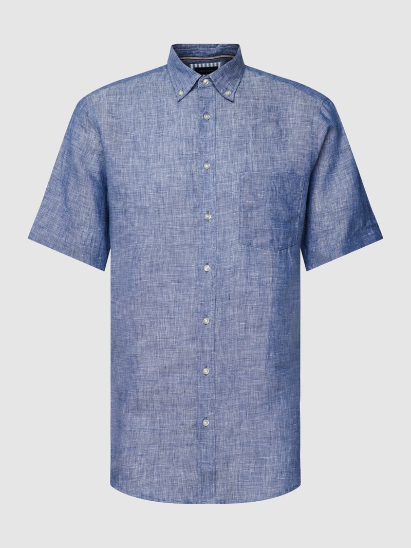 Freizeithemd mit Button-Down-Kragen in rauchblau