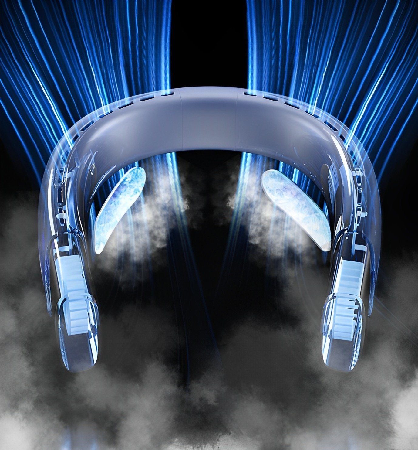 Suzakuin Mini USB-Ventilator Tragbarer Nackenventilator mit LCD-Display und TEC-Kühlsystem