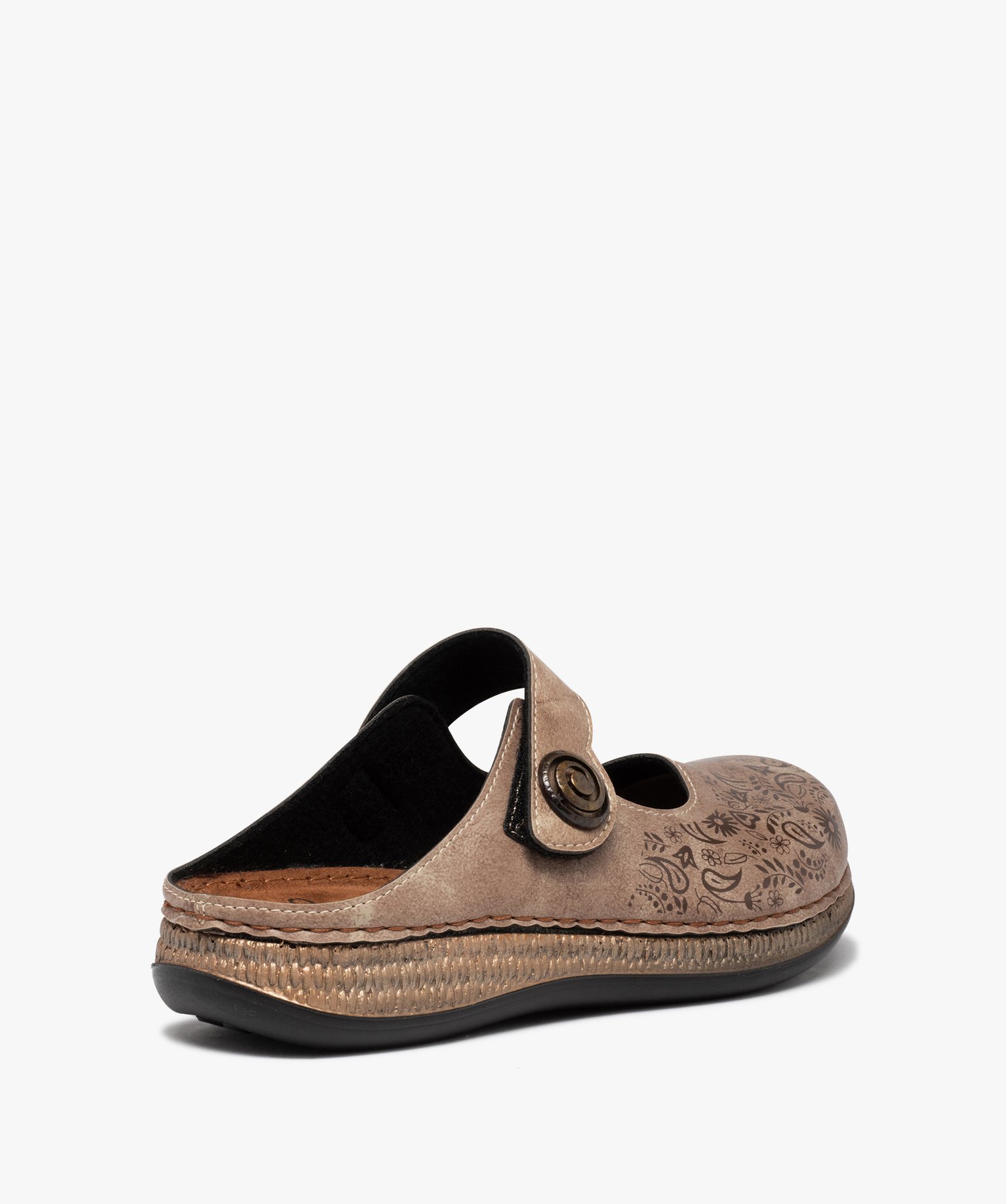 Sabots confort femme à bride scratch ajustable taupe | GEMO