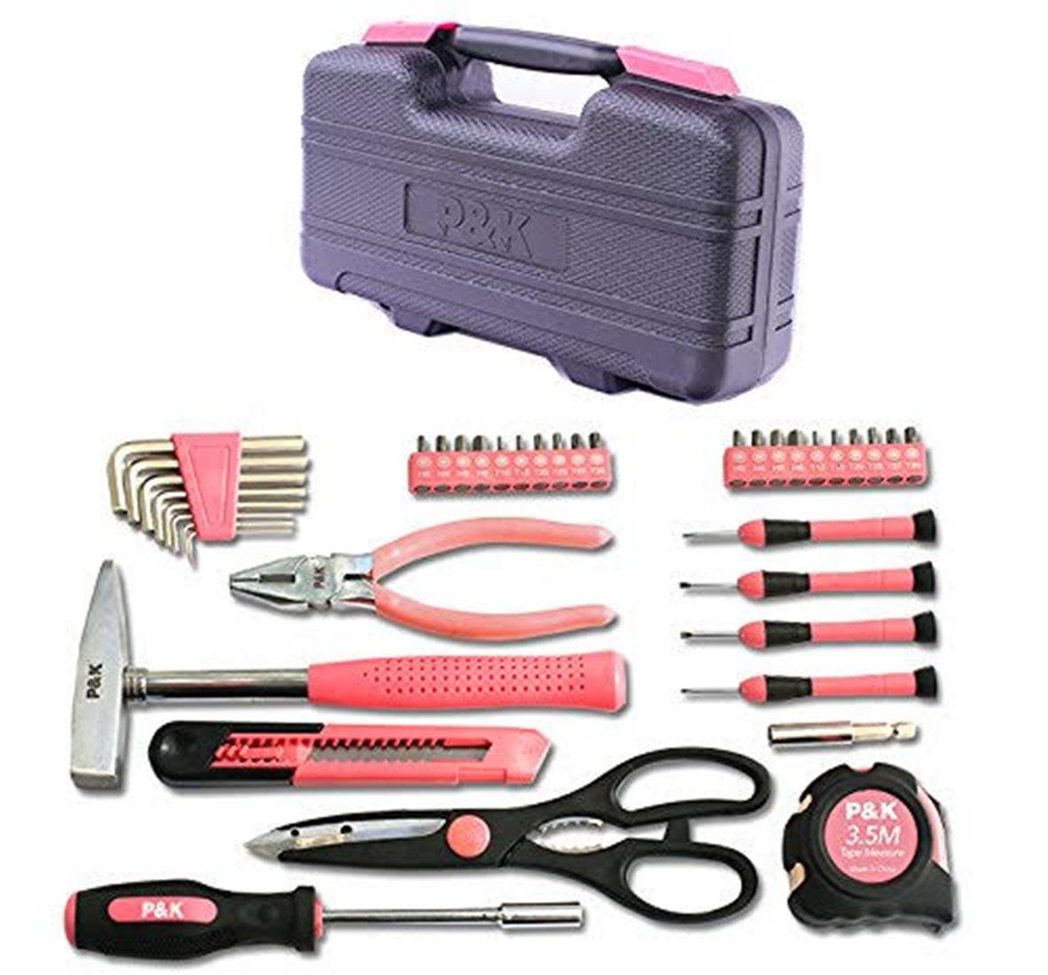 P & K Werkzeugset 39 teiliges Werkzeugset in Pink, (39-St)