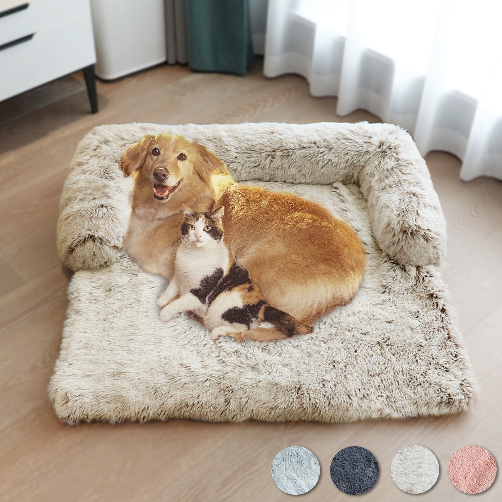 CALIYO Hundematratze Hundebett Grosse, Flauschig Haustierbett Katzenbett Waschbar, Anti-Rutsch/Fleckenbeständig/Bequem
