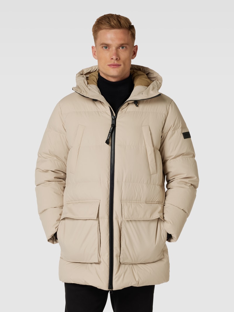 Daunenjacke mit Kapuze in sand