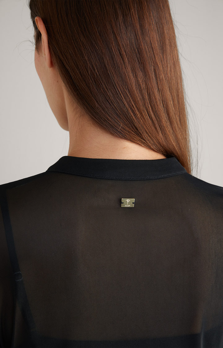 Mesh-Bluse in Schwarz