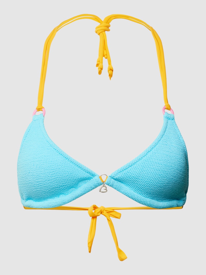 Bikini-Oberteil mit Strukturmuster Modell 'BRARO' in helltürkis