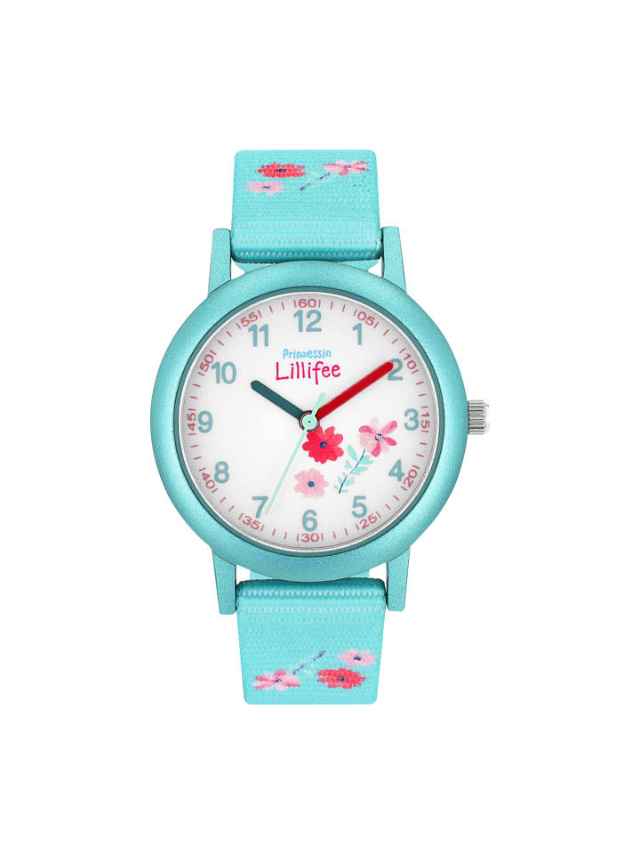 Prinzessin Lillifee Quarzuhr Textil, Aluminium in Türkis günstig kaufen 18 cm