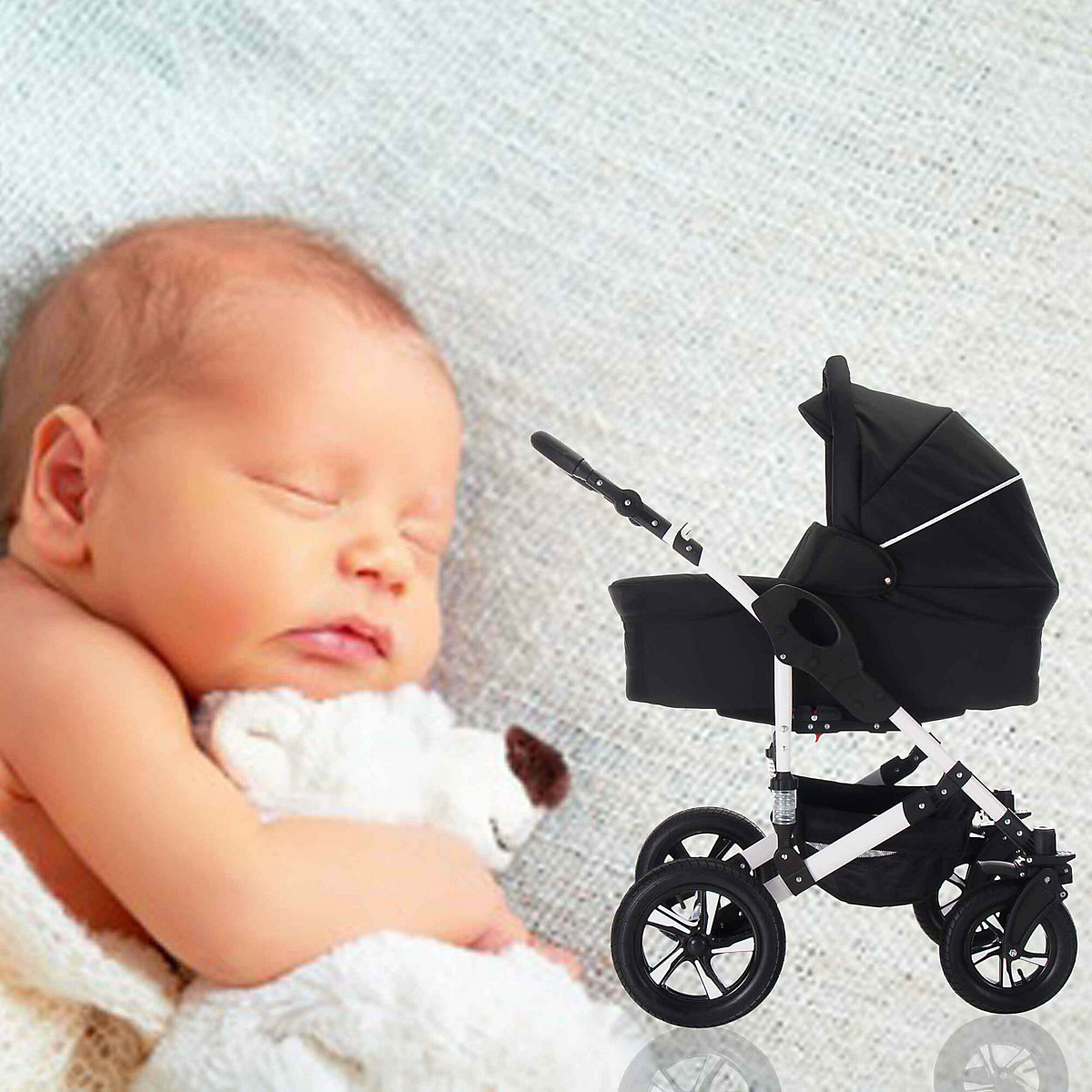 Florida | 3 in 1 Kombi Kinderwagen Komplettset | Luftreifen Kombikinderwagen