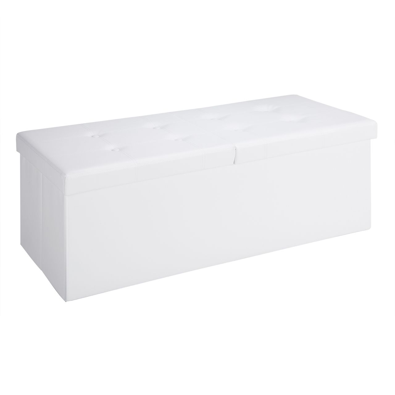 Casaria Sitzbank Weiß 115x38x38cm mit Klappdeckel