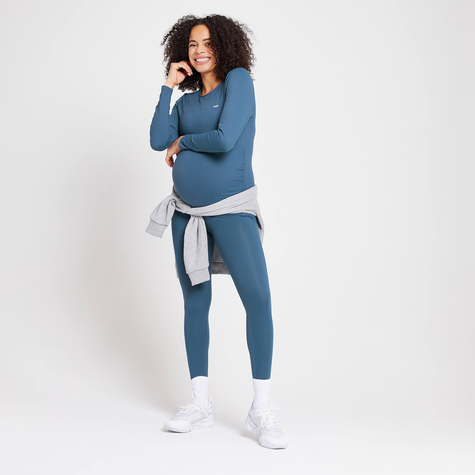 Haut de maternité à manches longues MP Power pour femmes – Bleu poudré