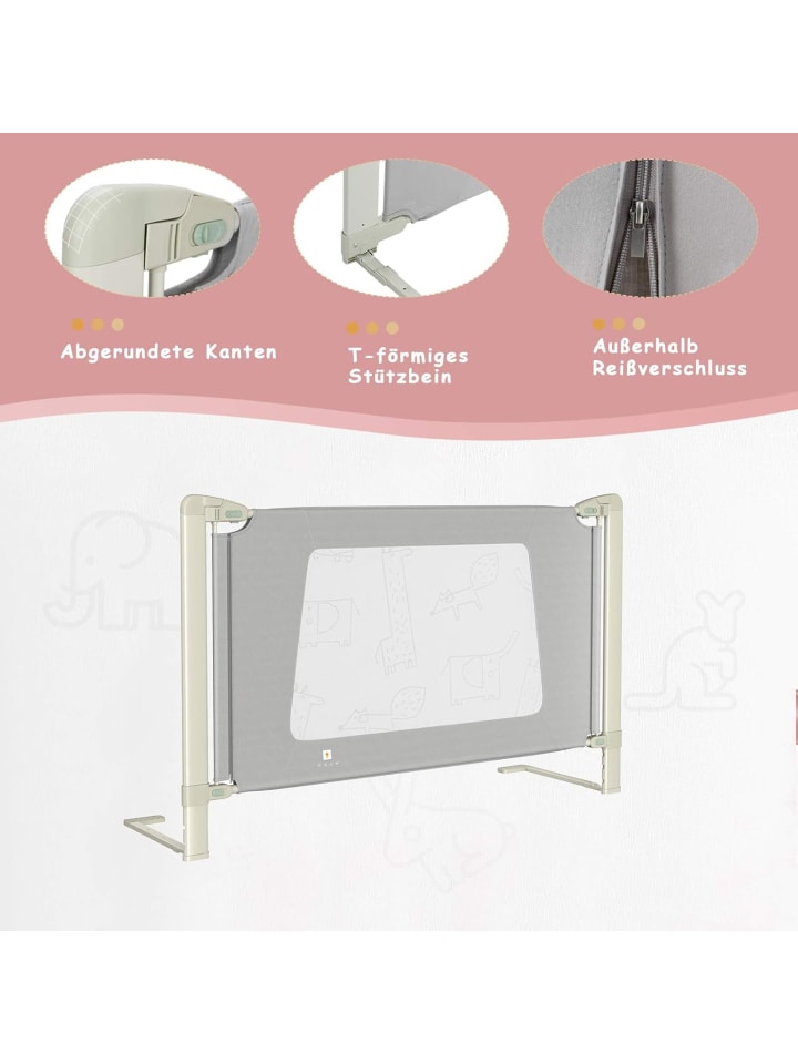 COSTWAY Bettgitter in Grau günstig kaufen 150 cm