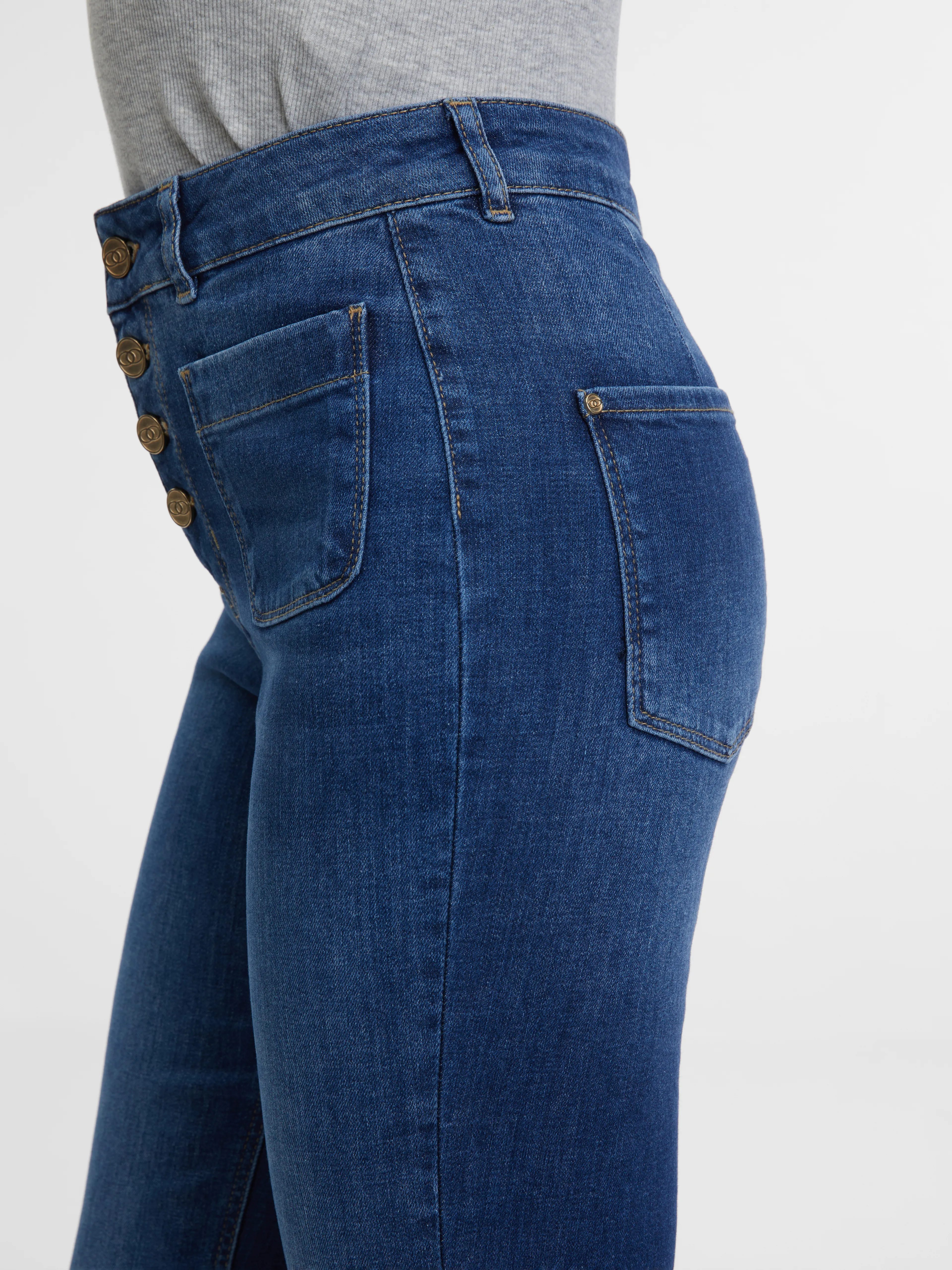 Dunkelblaue Damen-Bootcut-Jeans ORSAY