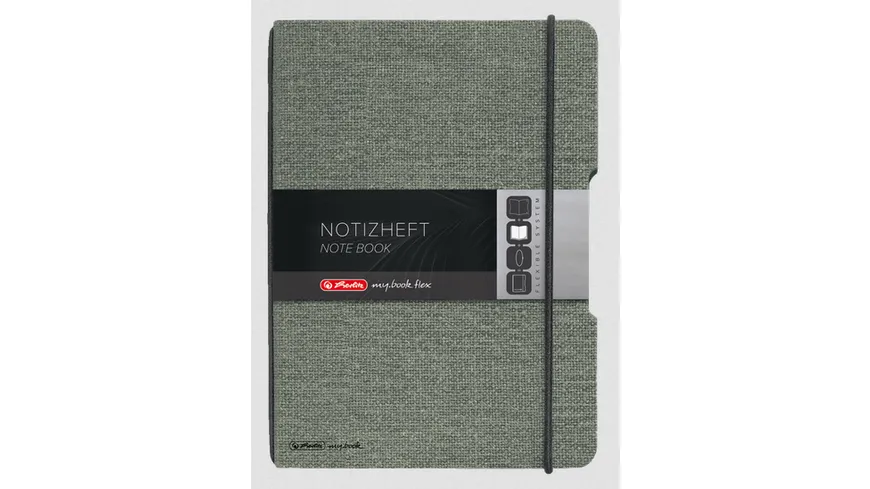 herlitz my.book flex Notizbuch Leinen A6 40 Blatt punktiert grau