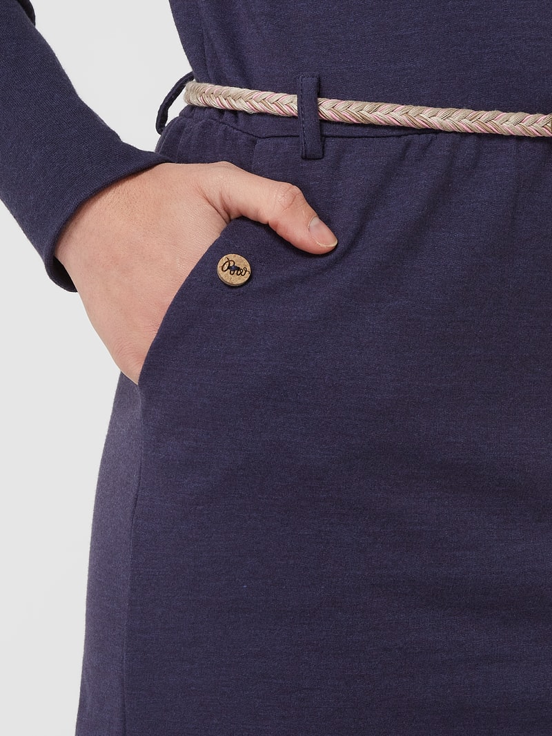 Sweatkleid mit Taillengürtel Modell 'Laurra' in dunkelblau