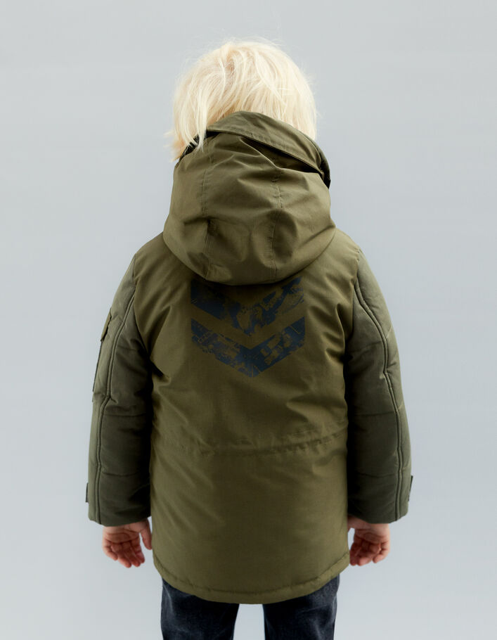 Parka 3-en-1 kaki et doudoune réversible garçon
