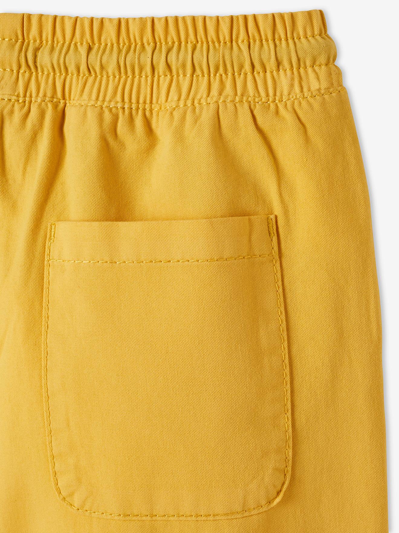 Ensemble tee-shirt motif Hawaï et short en toile garçon jaune moutarde
