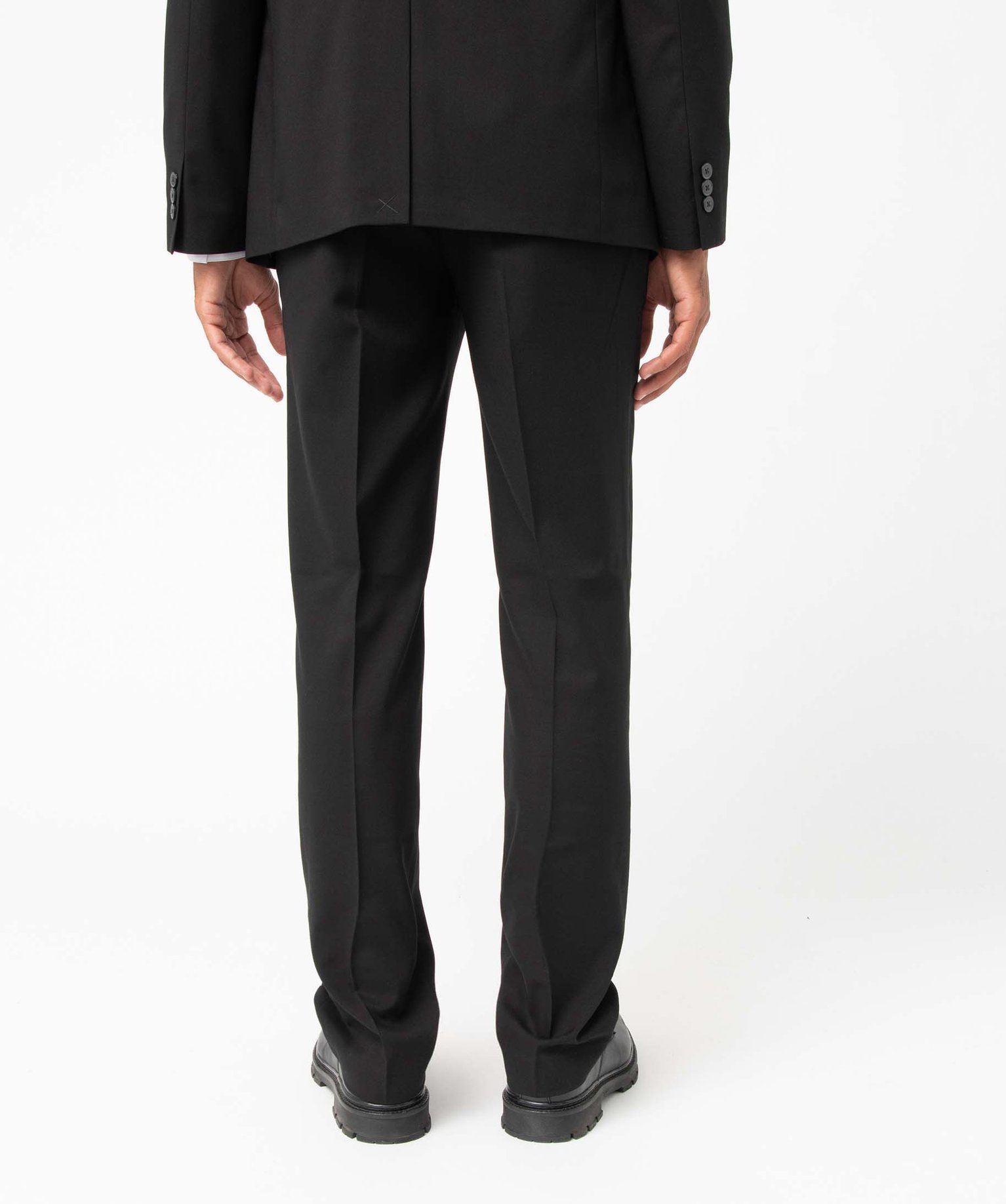 Pantalon de costume homme en toile coupe droite noir | GEMO