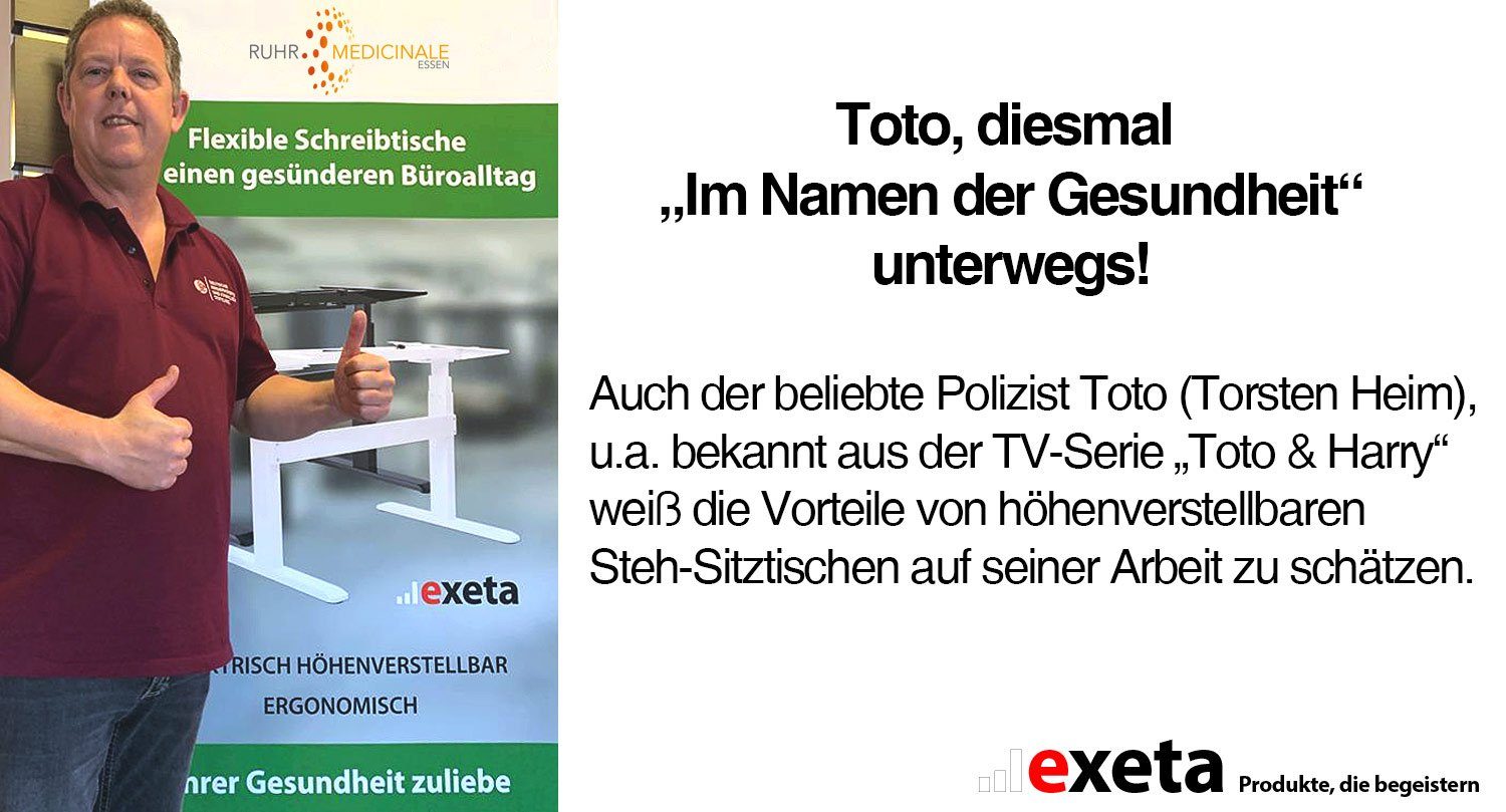 exeta Schreibtisch Exeta ergoPRO Elektrisch höhenverstellbarer Schreibtisch mit 2 Motoren, elektrische Höhenverstellung von 63cm bis 125cm,flexible Gestellbreite