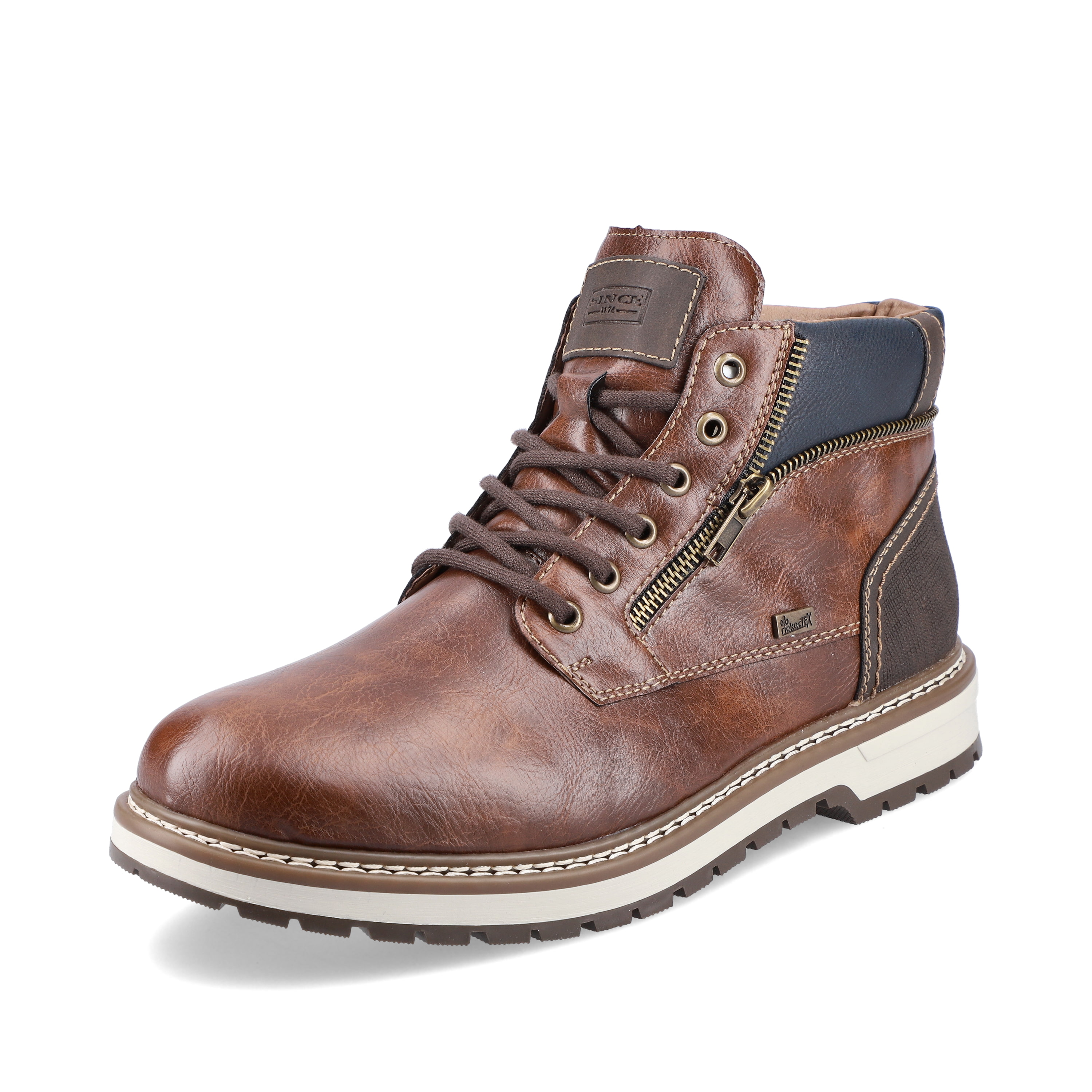 Rieker Herren Schnürstiefel kastanienbraun