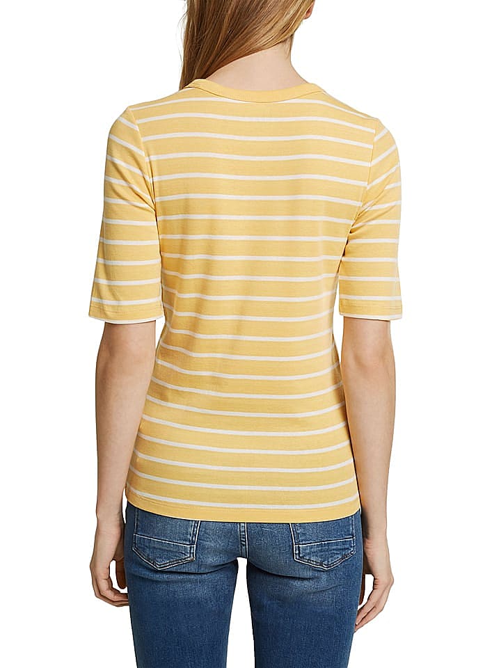 ESPRIT Shirt in Gelb/ Weiß günstig kaufen S