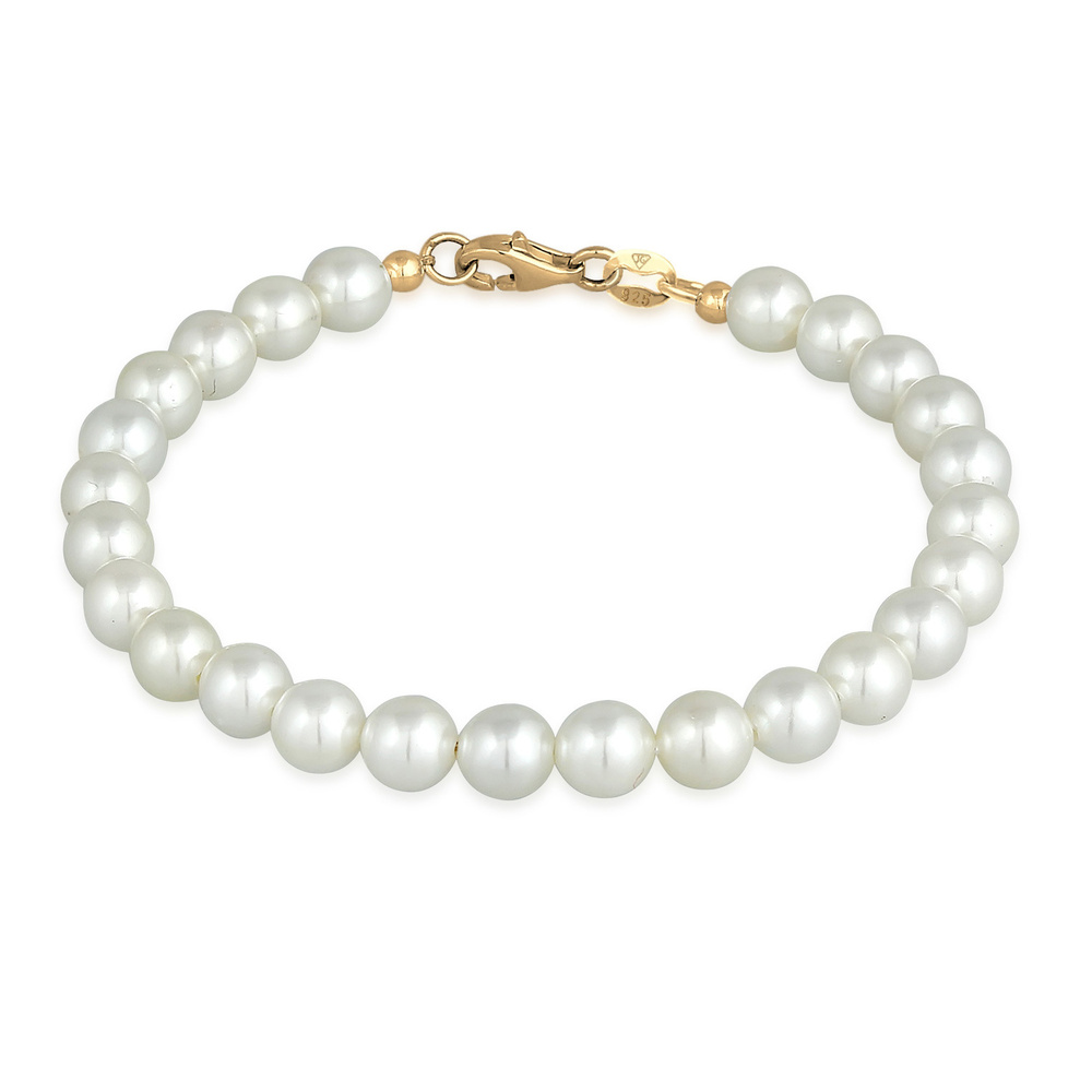 Elli Elli Bracelet Femmes Classique avec Perles de Coquillage en Argent Sterling 925 Bracelet