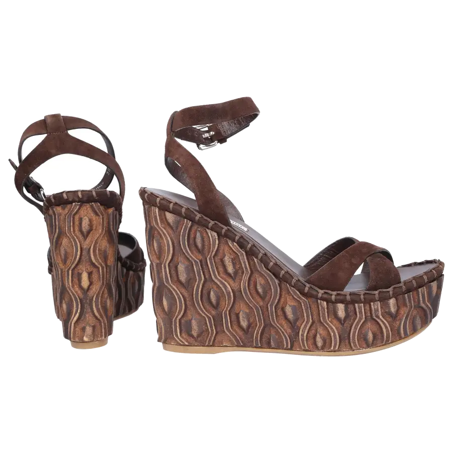 Miu Miu - Sandalen Veloursleder - braun