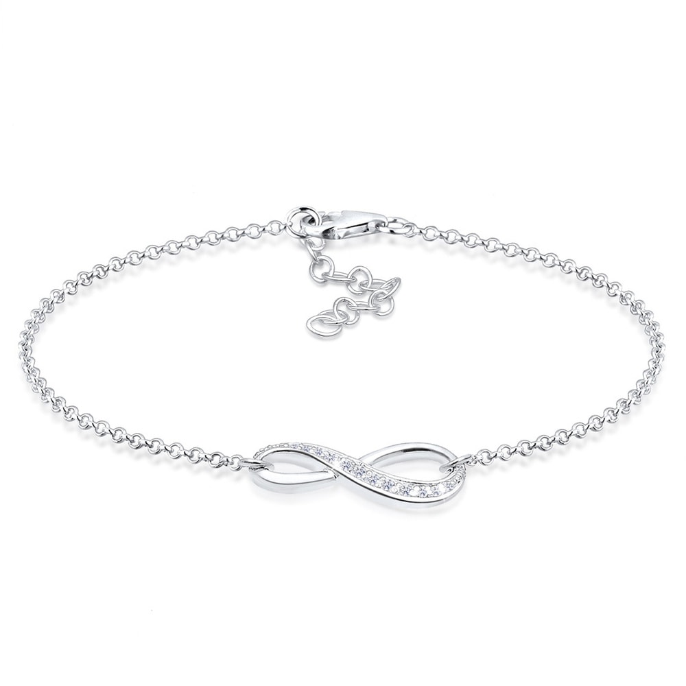 Elli Elli Bracelet Femmes Symbole d'infini avec Cristaux de Zirconium en Argent Sterli Bracelet