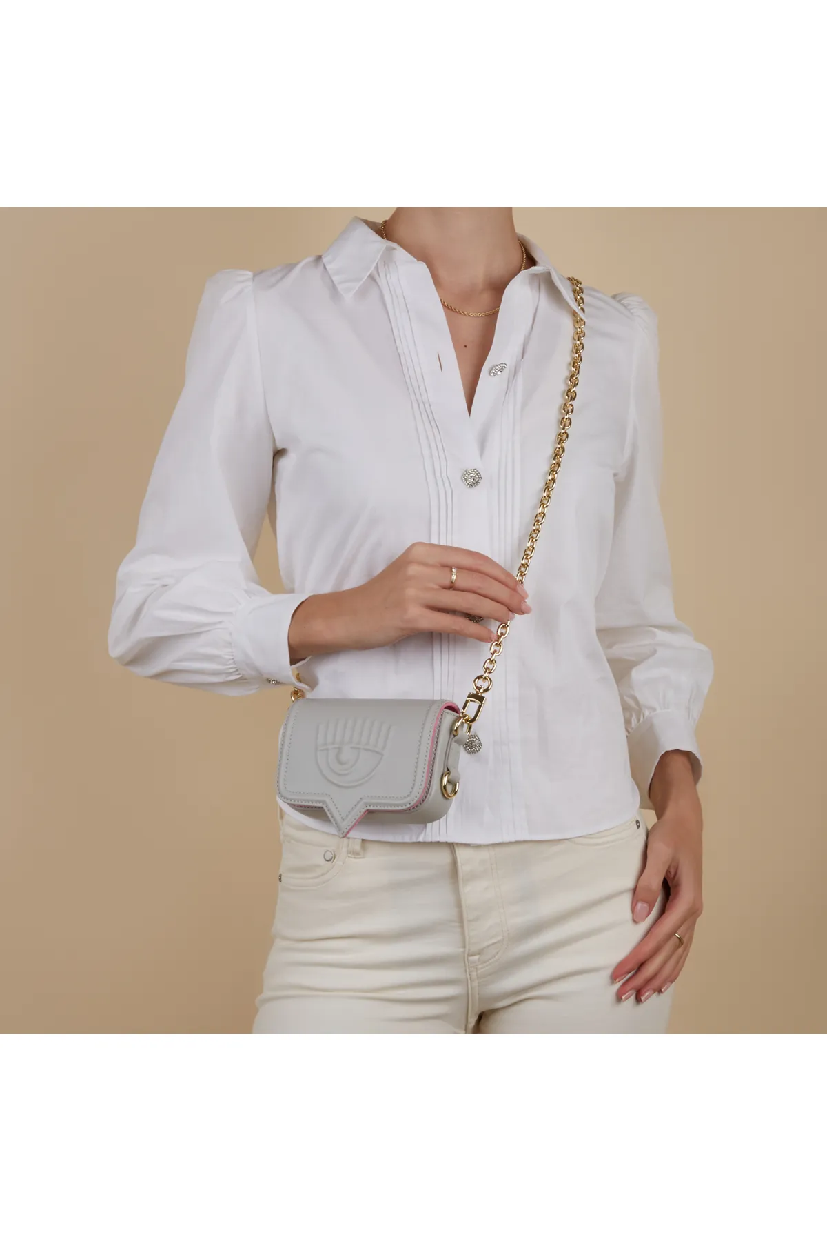 CHIARA FERRAGNI  Eyelike Damen Umhängetasche Weiß 75sb4ba1-zs517-817