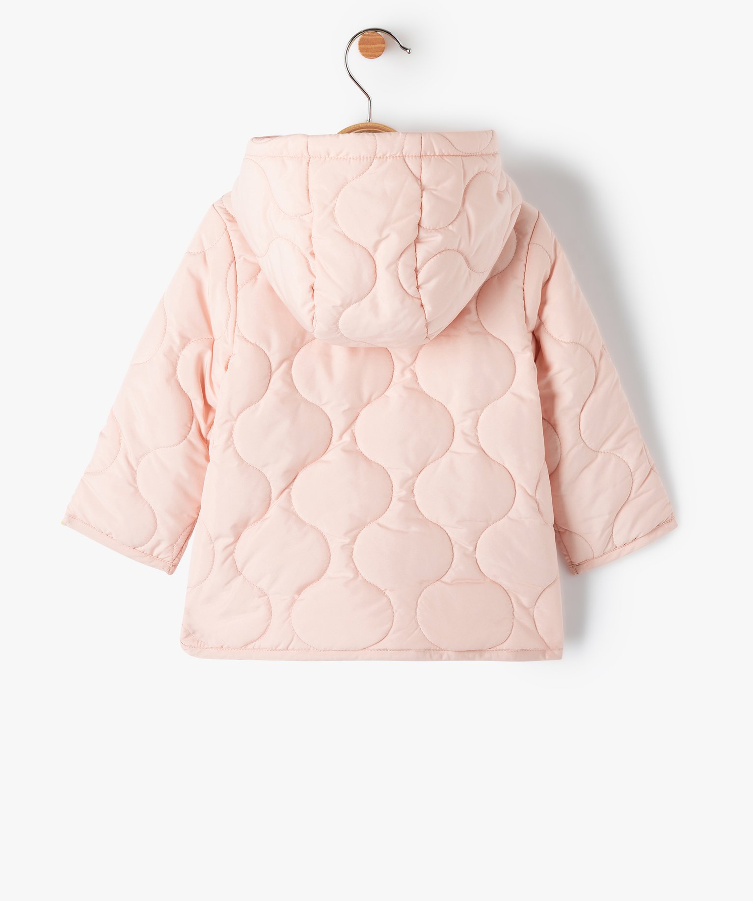 Blouson bébé fille matelassé à capuche rose | GEMO
