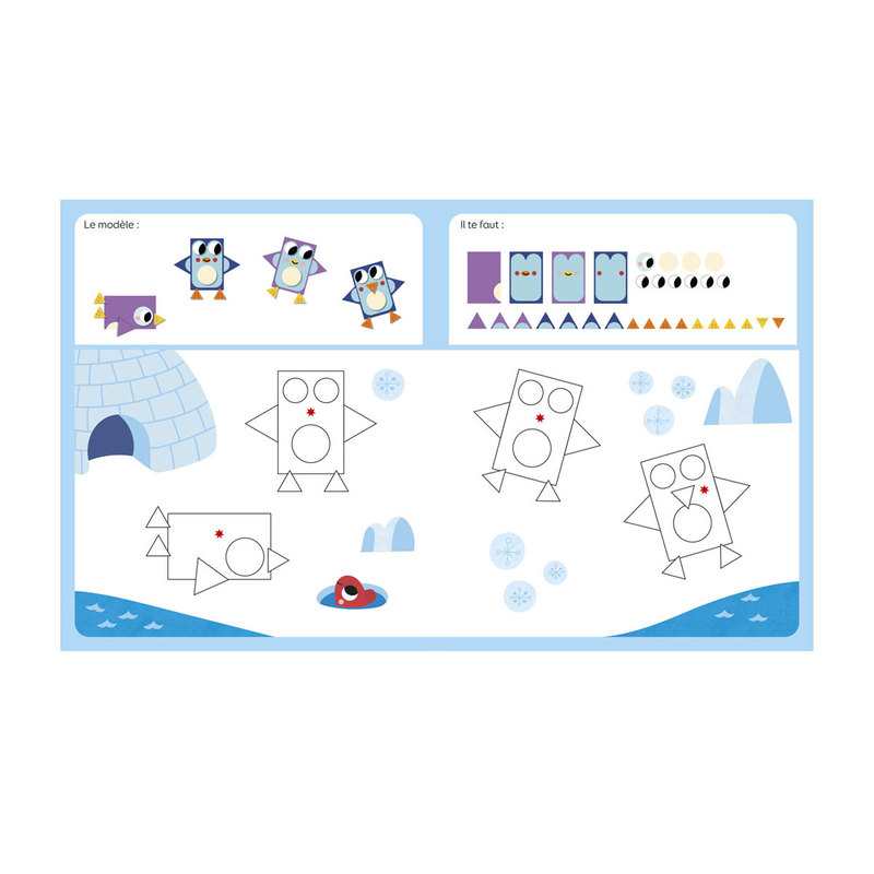 Pochette Les formes géométriques, Les animaux 190 gommettes pour la maternelle - Lito