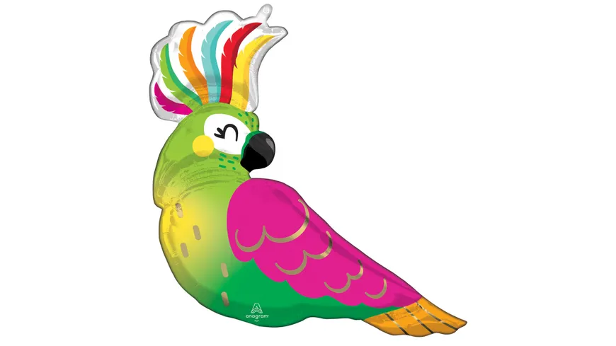 Amscan - Folienballon TROPICAL PARROT Super Shape 78cm x 71cm