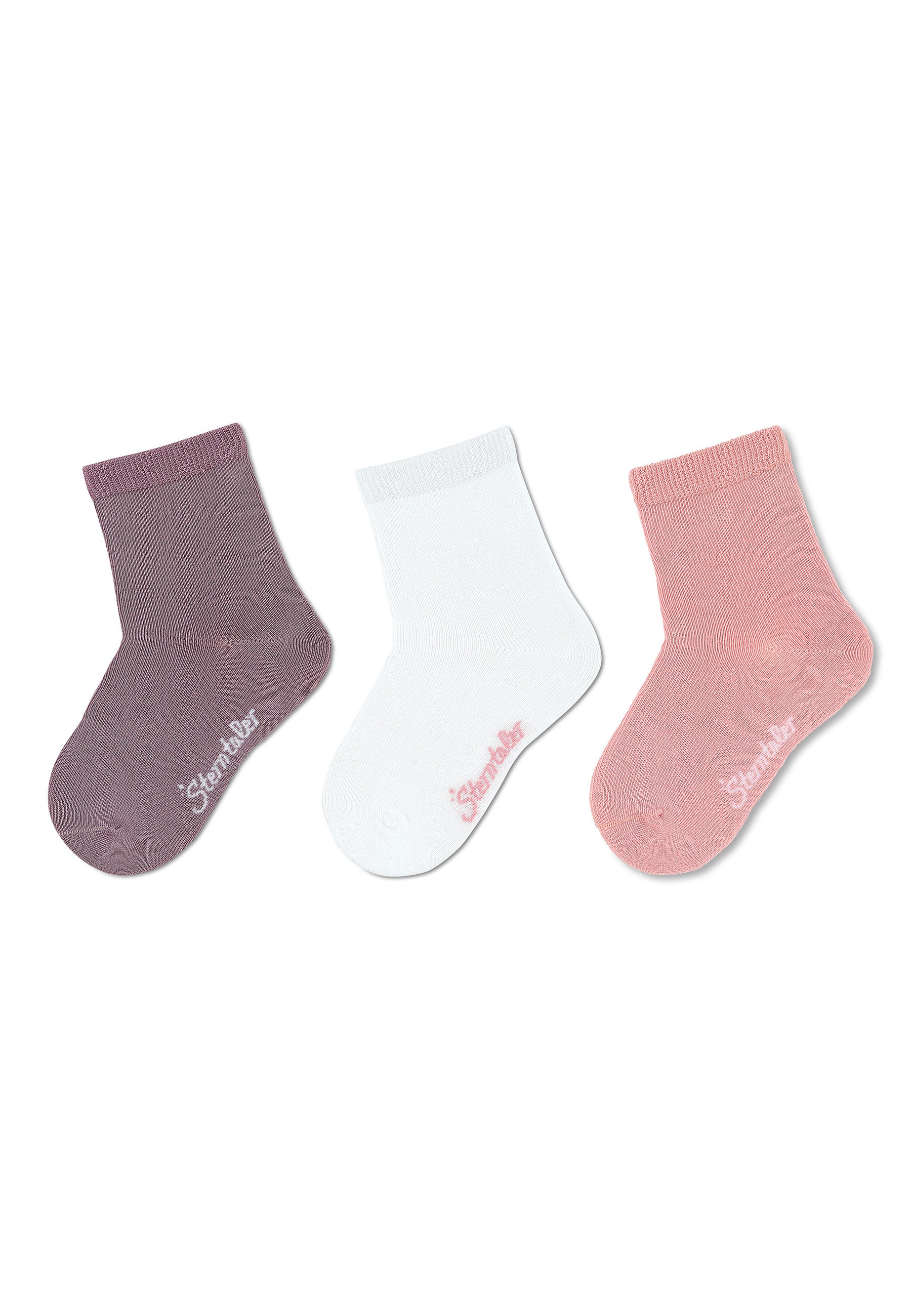 Socken 3er-Pack uni Bambus, verschiedene Farben