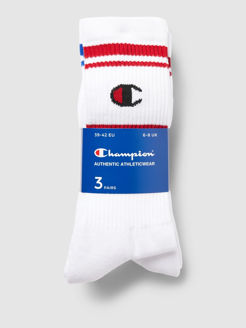 Socken mit Kontraststreifen im 3er-Pack in weiß