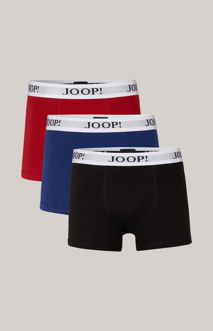 3er-Pack Fine Cotton Stretch Boxer in Schwarz/Rot/Blau