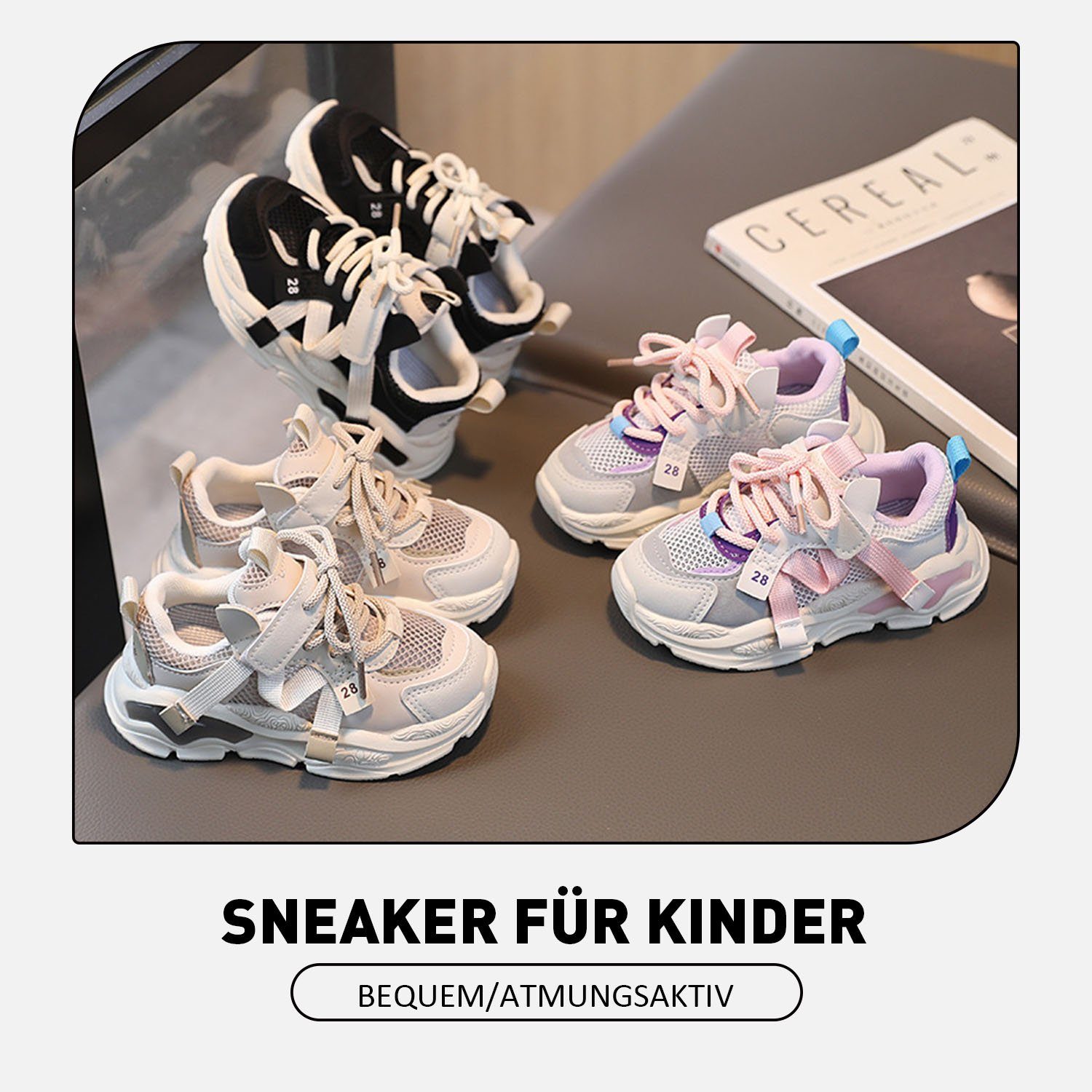 TOPMELON Kinder Turnschuhe Leichtgewichtige Mesh Walking Sportschuhe Sneaker