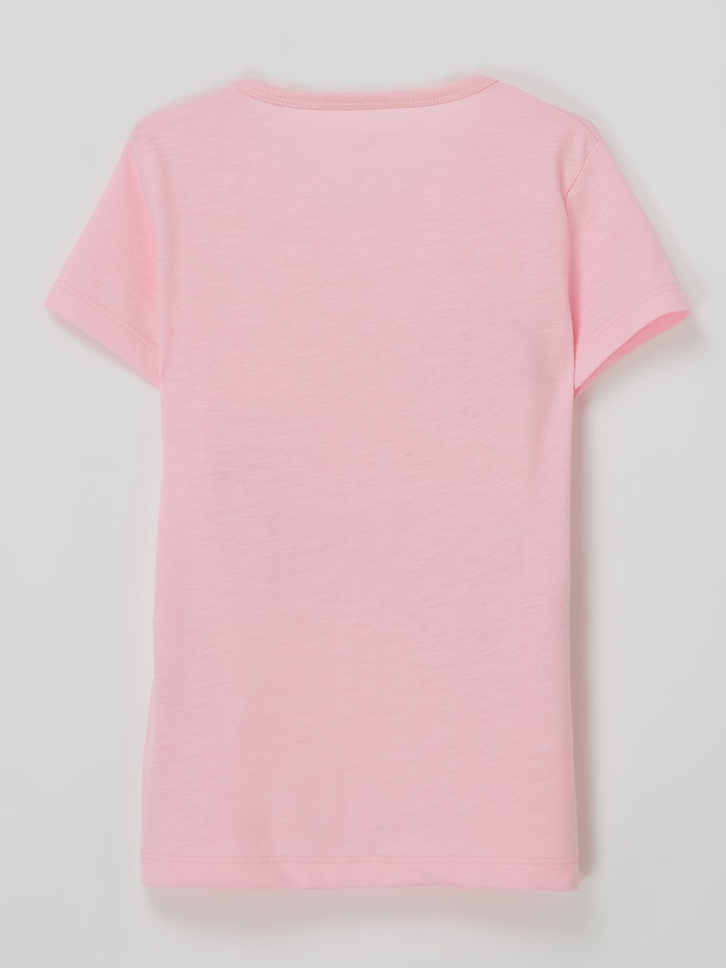 T-Shirt mit Glitter-Effekt in rosa