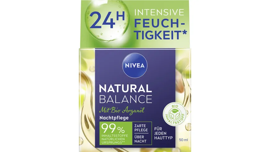 NIVEA Natural Balance Regenerierende Nachtpflege für jeden Hauttyp 50 ml