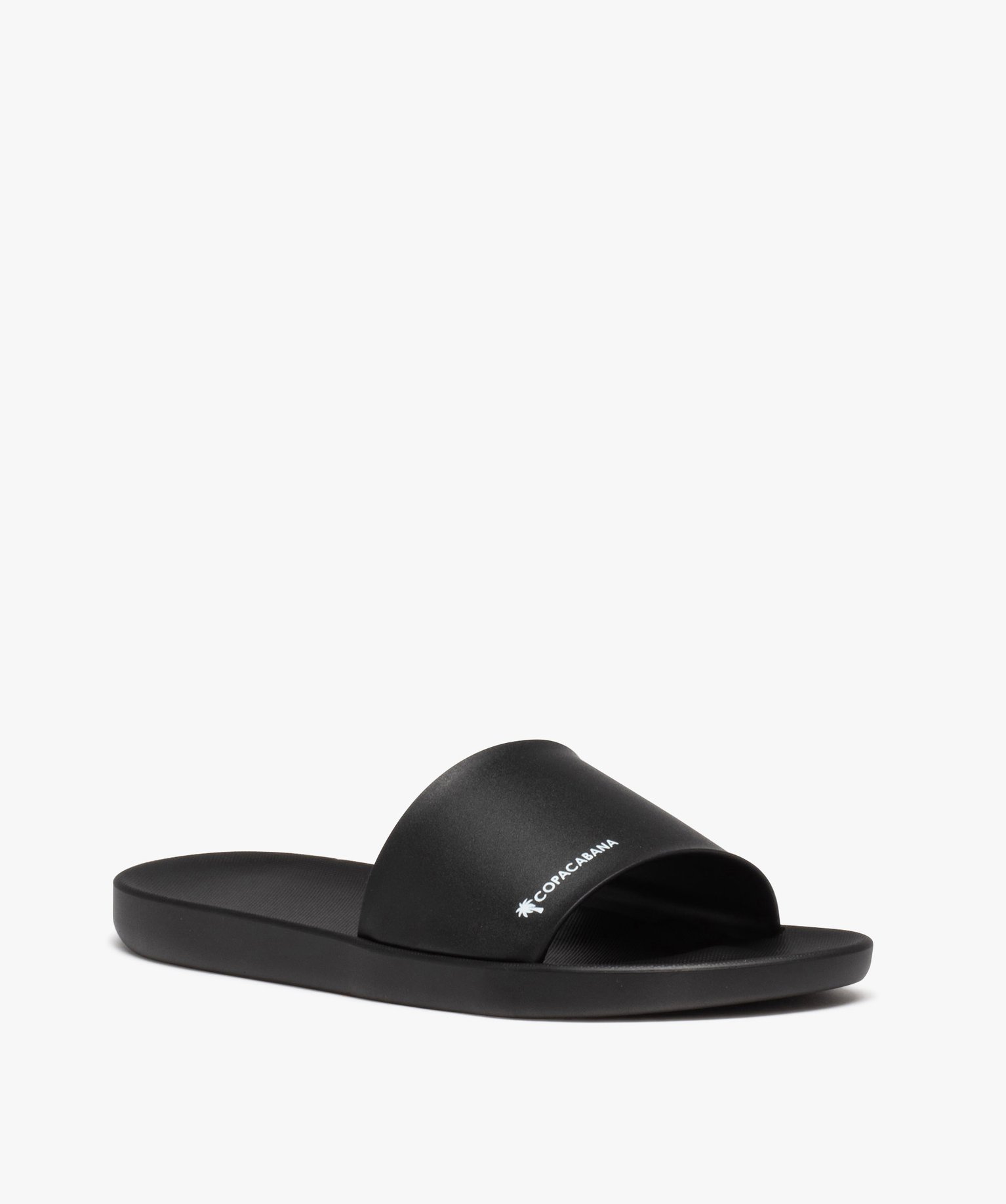 Mules de piscine femme unies à bandeau large - Copacabana noir | GEMO