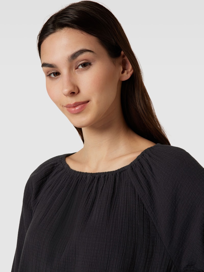 Blusenshirt mit Strukturmuster in schwarz
