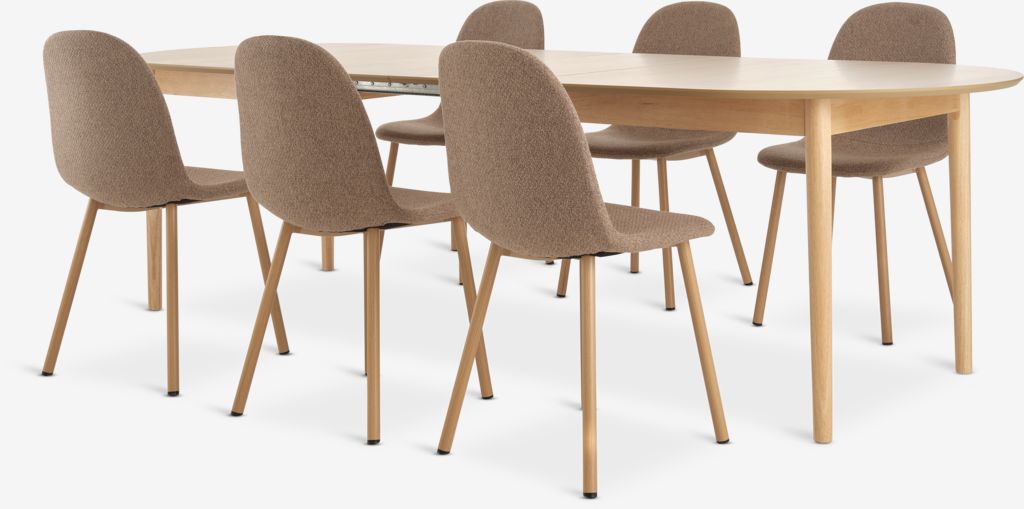 MARSTRAND EJSTRUP MARSTRAND L200/280 stół dąb 4 EJSTRUP krzesło ciemny piasek
