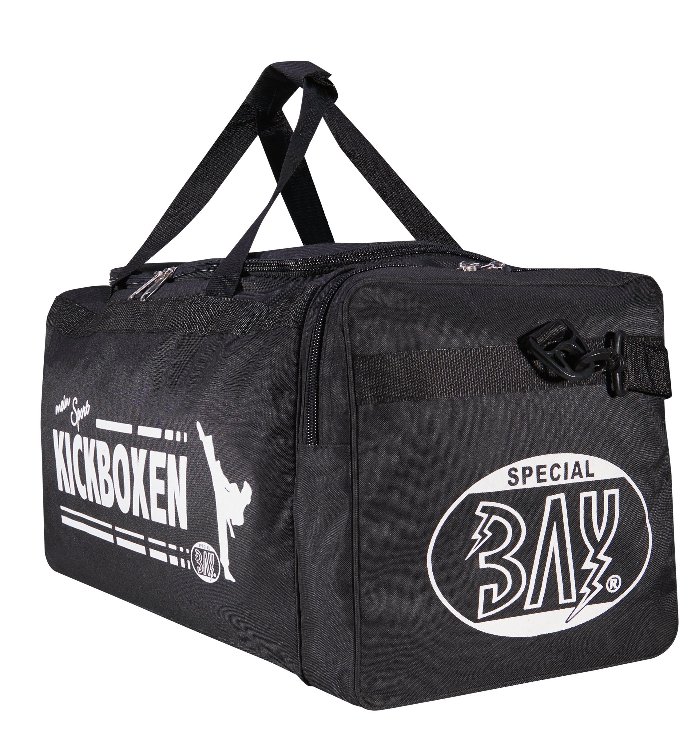 BAY-Sports Sporttasche Mein Sport Kickboxen Tasche Kampfsport Trainingstasche groß Kick-Boxen (Ihre Leidenschaft), 70 cm, XL, Aufwändig bedruckt, Seitenfächer, Schultergurt