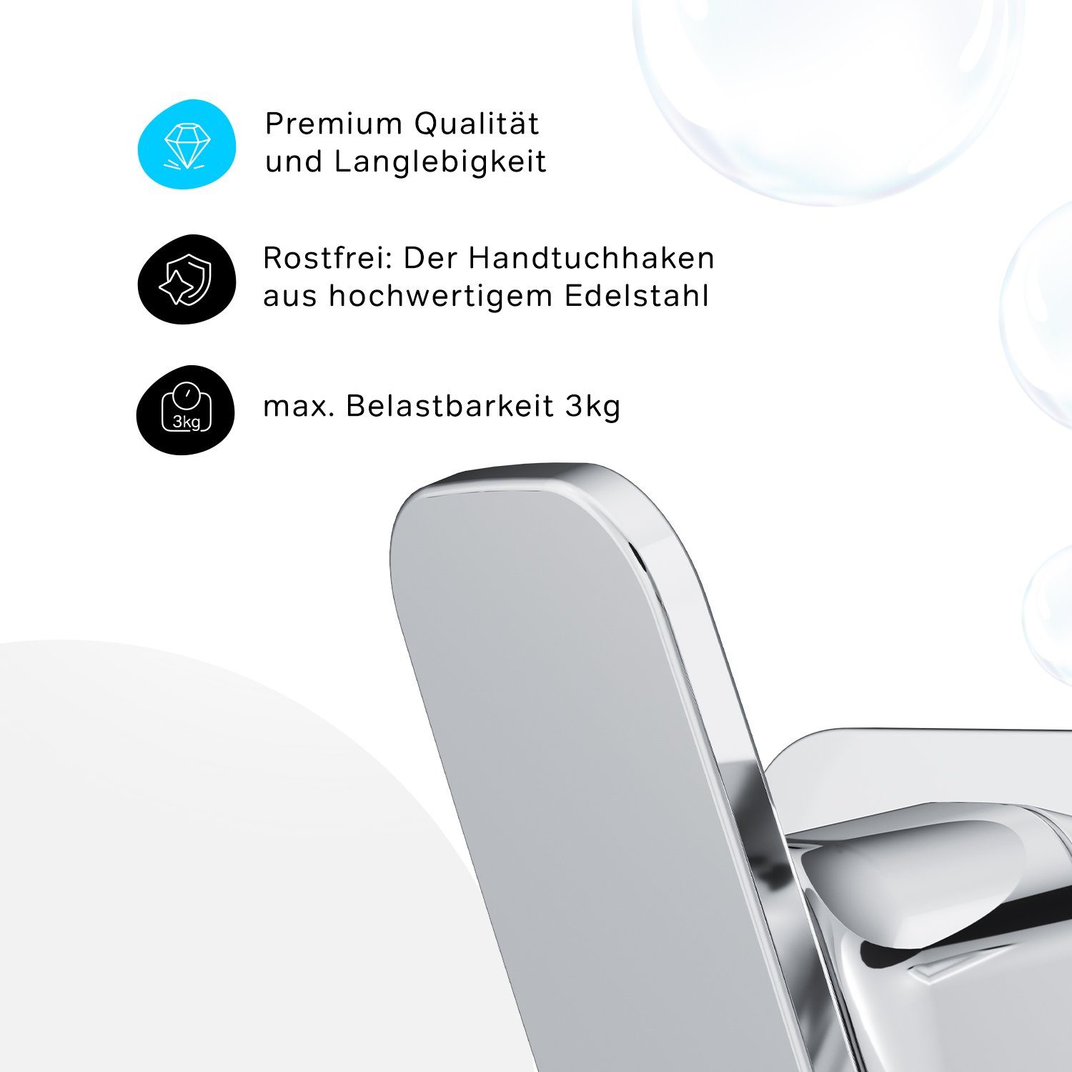 AM.PM Wandhaken Inspire 2.0, Badezimmer, Dusche, Küche, Flur, Toilette, (Set), hochfunktionell, rost- und kratzfest