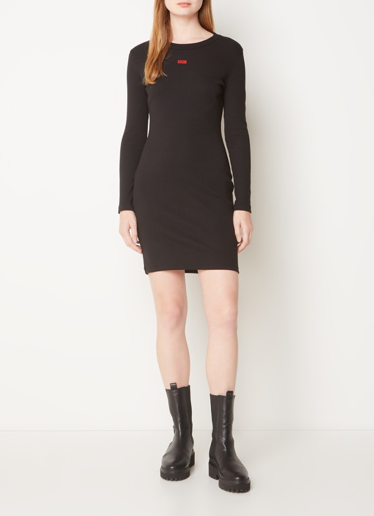 Rochie scurtă HUGO BOSS Nemalia cu logo și material elastic.