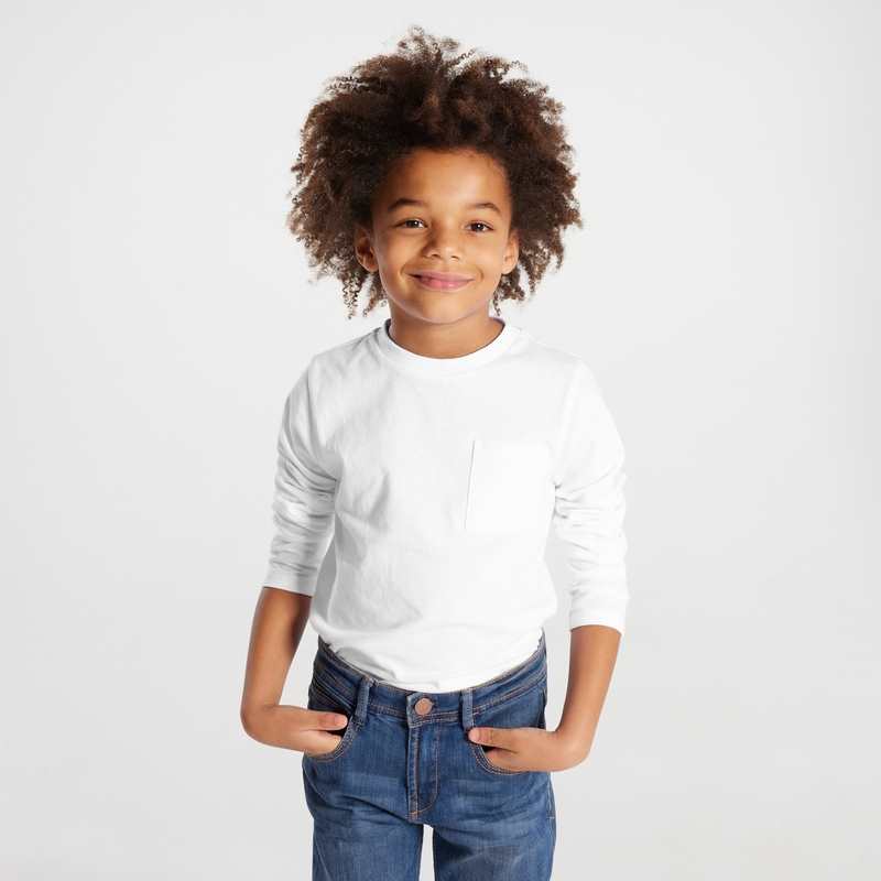 T-shirt uni en coton blanc garçon