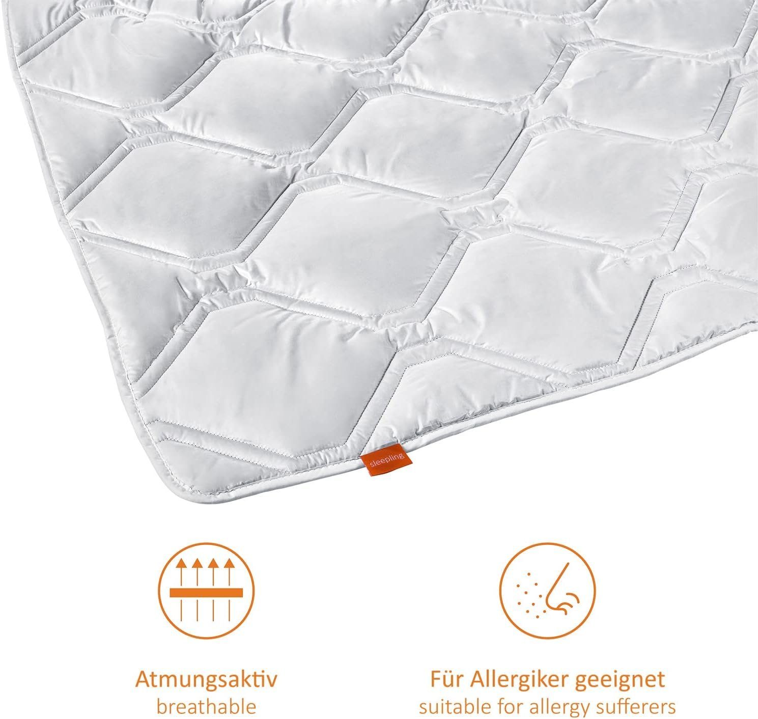 Naturhaarbettdecke, Luxus Kaschmir Steppdecke, sleepling, Füllung: 100% Kaschmir, Cashmere-Decke in verschiedenen Wärmeklassen, Made in Germany
